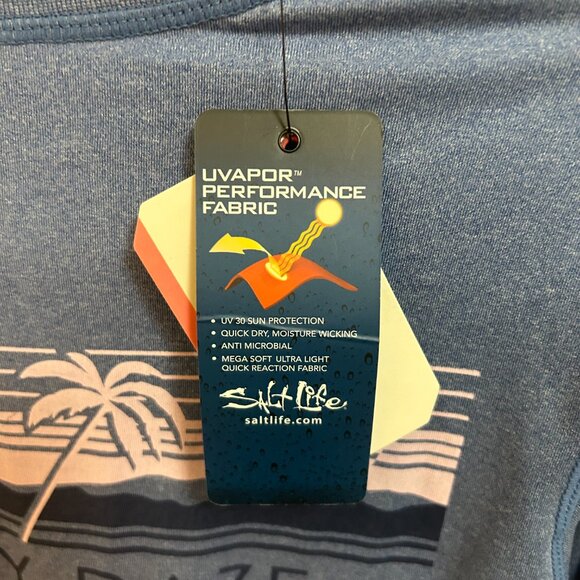 New with Tags - Salt Life Long Sleeve Light Blue UV 30 Shirt - Picture 5 of 5